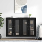 vidaXL Mobilier cu Montaj pe Perete 2 pcs Stejar Negru 3402688