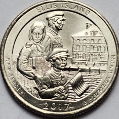 25 cents / quarter 2017 USA, New Jersey, Ellis Island, unc, litera P
