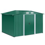 Casuta de gradina Outsunny, din lamiera de Oțel 246x192,5x177,5cm Verde | Aosom RO