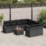 vidaXL Set de canapele pentru grădină 9 pcs Negru