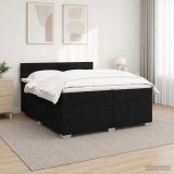 Cumpara ieftin Pat boxspring cu saltea Negru 200 x 200 cm Tesatura