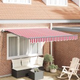 Pergola automată , retractabilă, roșie și albă, 350 x 250 cm