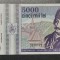 Rom&acirc;nia 5000 Lei 1993 XF