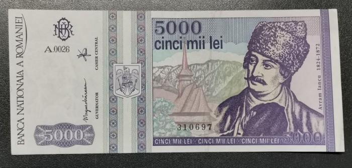 Rom&acirc;nia 5000 Lei 1993 XF