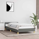 VidaXL Cadru de pat fără saltea, gri &icirc;nchis, 90x200 cm, textil