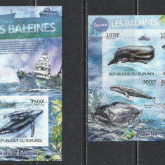 Burundi 2012 - Salvati Balenele S/S 1v + M/S NEDANTELATE 2v MNH