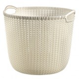 Coș rotund, impletit, Curver Knit 30L, crem, 40x39x33 cm, Strend Pro