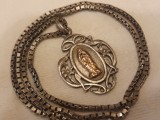 Argint si aur MEDALION FECIOARA MARIA din AUR 1900 art nouveau FRANTA pe Argint