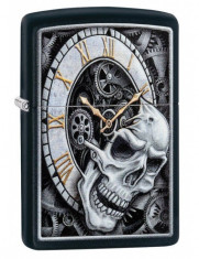 Bricheta Zippo 29854 Skull &amp;amp; Clock Design foto