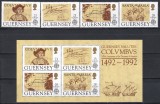 Guernsey 1992 - EUROPA - 500 de ani de la descoperirea Americii, Serie + Bloc, MNH