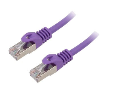 Cablu Patch S/FTP Cat6a LSZH Violet 10m foto