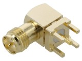 Conector GCT RP-SMA tată unghi THT PTFE pentru PCB RFPC-SMA30-F