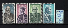 Timbre Spania, 1966 | Personalităţi istorice - Seneca, Valdes | Compl. MNH | aph foto