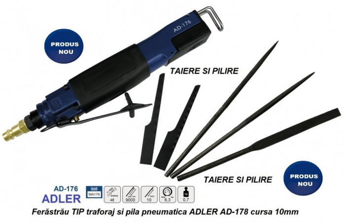 Ferăstrău TIP traforaj si pila pneumatica ADLER AD-178 cursa 10mm