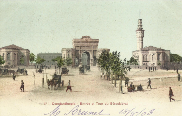 AMS# - ILUSTRATA CONSTANTINOPLE - ENTREE ET TOUR DU SERASKIERAT CIRCULATA 1903