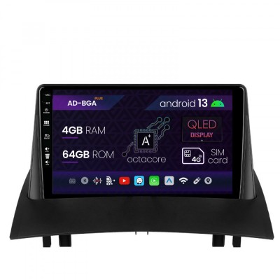 Navigatie Renault Megane 2 (2002-2009), Android 13, A-Octacore 4GB RAM + 64GB ROM, 9 Inch - AD-BGA9004+AD-BGRKIT371 foto