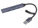 Hub USB A x4, USB 2.0 și 3.0, 0.15m, gri