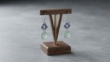 Cumpara ieftin Cercei Pendenti din Argint 925 cu Zirconia Albastru Safir si Piatra Verde Mint