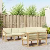 vidaXL Set de canapele de exterior 8 pcs Alb și crem Poliester 3387819