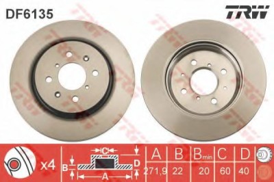 Disc frana SUZUKI SWIFT IV (FZ, NZ) (2010 - 2016) TRW DF6135 foto