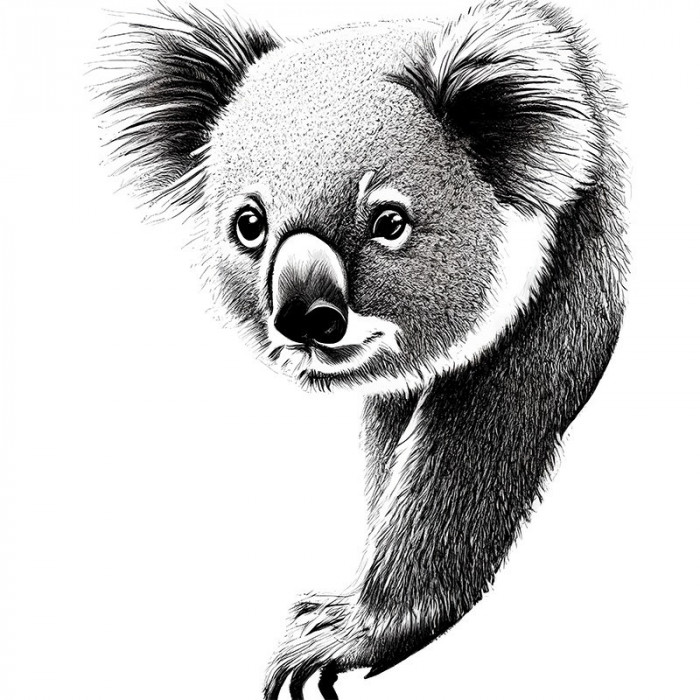 Sticker decorativ, Koala, Negru, 76 cm, 8395ST