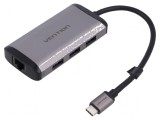 Hub USB USB 3.0 gri 6 porturi Power Delivery, Vention