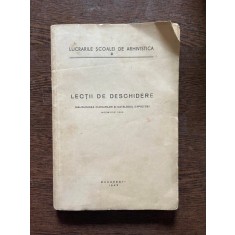 Lectii de deschidere,. Inaugurarea cursurilor si catalogul expozitiei (1943)