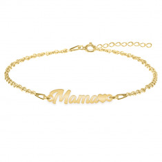 Mommy - Bratara personalizata inimioara din argint 925 placat cu aur galben 24K- Mama