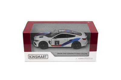Macheta 1/36 bmw m8 competition coupe in window box, alb Kinsmart foto