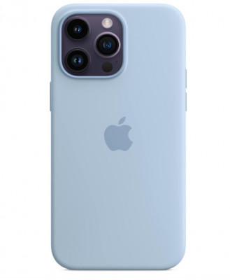 Husa din silicon Apple iPhone 14 Pro Max cu MagSafe, albastru Sky - RESIGILAT foto