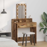 Cumpara ieftin Masă de toaletă cu LED, lemn vintage, 79x41x140 cm