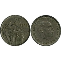 Spania 1957 - 25 pesetas, circulata