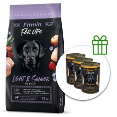 Fitmin FOR LIFE Light &amp;amp;amp; Senior 12 kg + 3 conserve GRATUIT foto