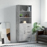 vidaXL Dulap &icirc;nalt, gri beton, 69,5x34x180, lemn compozit