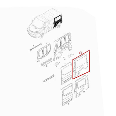 Aripa spate Vauxhall Vivaro 2001-2014 partea dreapta , panou lateral Laterala OE 93160261 pentru modele fara usa culisanta , fara cuta pentru geam Kf foto