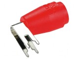Conector banană 4mm soclu roşie 25A 27,7mm PCB 5m&Omega; 1kV