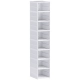 HOMCOM Dulap de Pantofi Modular cu 8 Cutii Stivuibile pentru Pantofi, 26x35x140 cm, Alb | Aosom Romania
