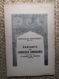 Variante ale Letopisetului Cantacuzinesc - N. Simache Tr. Cristescu