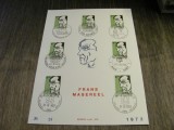 Cumpara ieftin Belgia 1972 &ndash;Frans Masereel, 7 Timbre Obliterate , Ștampile Speciale din Diverse Orașe, Ediție Limitată Colecție Artă Expresionistă