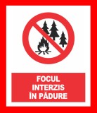 Placuta pentru focul interzis in padure
