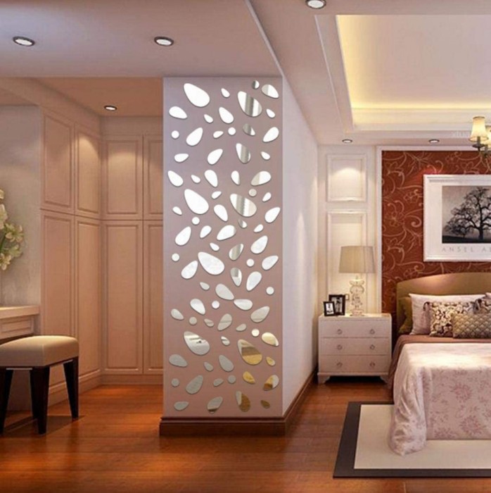 Set Oglinzi Design 3D Silver Piatra Cubica - Oglinzi Decorative Acrilice Luxury Home 12 buc/set