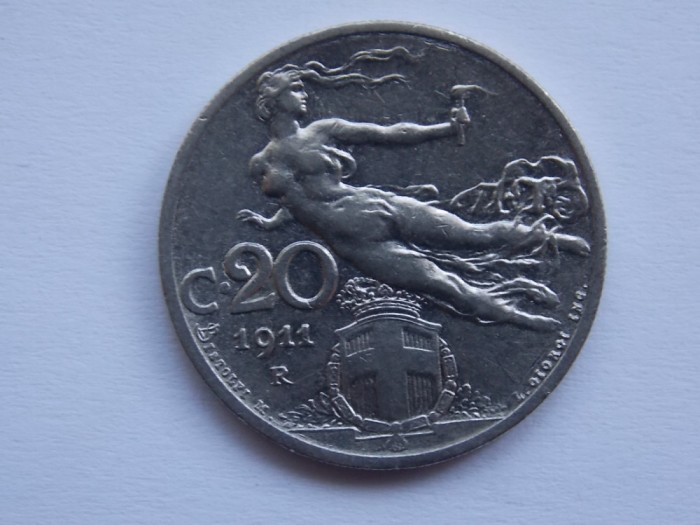 20 CENTESIMI 1911 ITALIA-XF