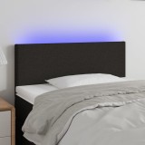 VidaXL Tăblie de pat cu LED, negru, 80x5x78/88 cm, textil