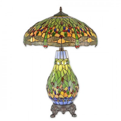 Lampa mare Tiffany din bronz cu decoratiuni colorate TA-119 foto