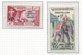Laos 1960 Mi 103/04 overprint MNH - Anul Mondial al Refugiatilor, Nestampilat