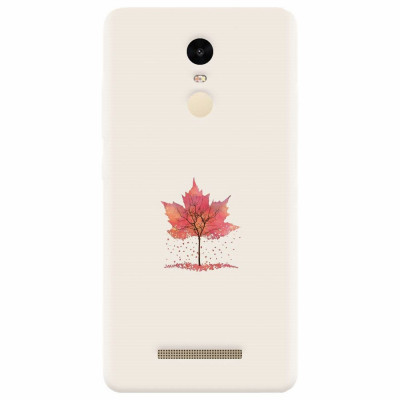 Husa silicon pentru Xiaomi Remdi Note 3, Autumn Tree Leaf Shape Illustration foto