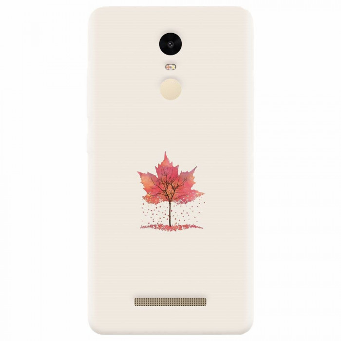 Husa silicon pentru Xiaomi Remdi Note 3, Autumn Tree Leaf Shape Illustration