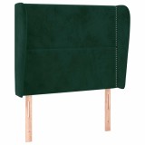 Cumpara ieftin Tablie pat cu aripioare verde inchis 103x23x118/128 cm catifea