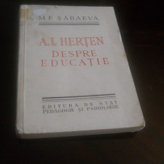 A. I. Herten despre educatie-M. F. Sabaeva,1951