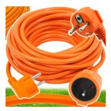 Cablu prelungitor pentru curent, lungime 10 metri, grosime 3x1 mm, 2500 W, portocaliu, Verke